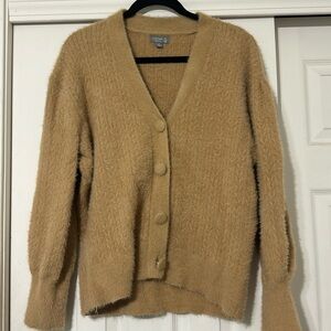 Cupcake Clothing LTD Women's Small Soft Button Up Tan Cardigan Sweater